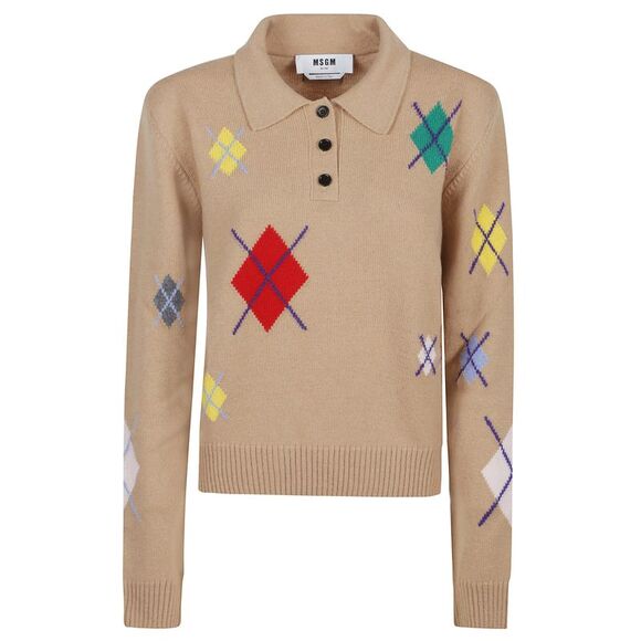 Msgm Women Knitted Polo Shirt - Picture 1 of 6